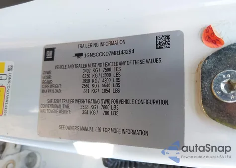 2021 Chevrolet Suburban 2Wd Lt from USA, damaged, VIN 1GNSCCKD7MR143294